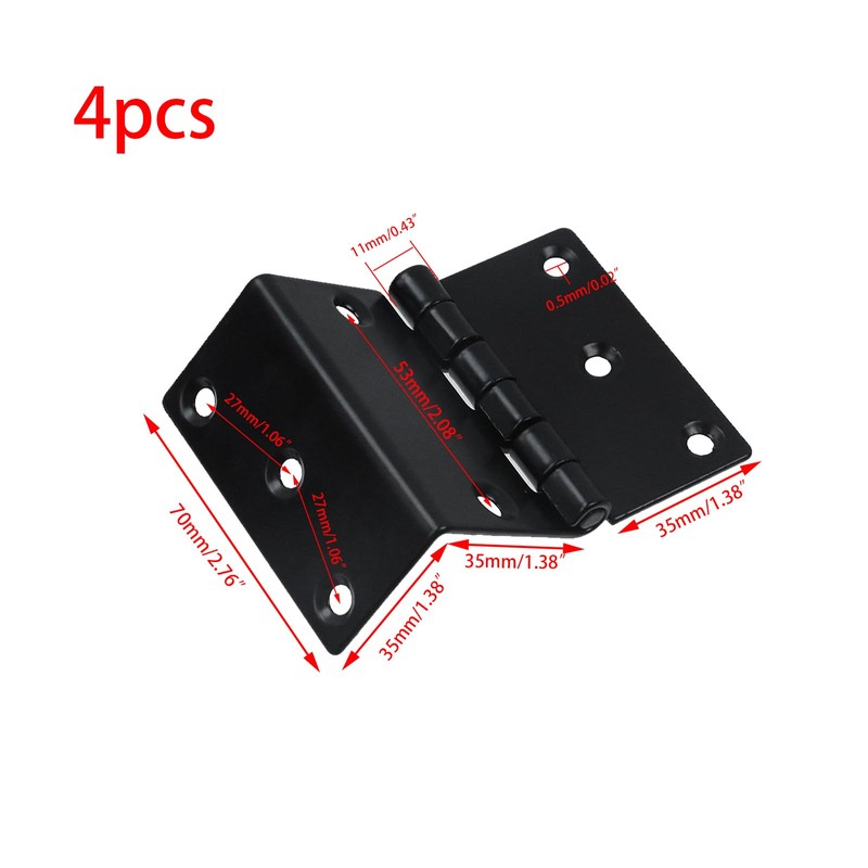 MY MIRONEY Black Offset Hinge - 4pcs Half Surface Hingle