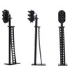 5pcs Model Railway 3-Light Block Signals G/Y/R HO Scale 6.8cm