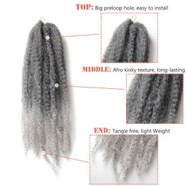 18-inch Grey Marley Twist Braiding Hair – Soft, Fluffy & Versatile Synthetic Extensions for Natural-Looking Styles, Perfect for Crochet Hair & Cuban Twist Hair