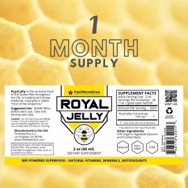 FireWaterStar Health Supplements Royal Jelly Organic Supplement - 2oz - Non-GMO - Bee Powered Vitamin Superfood