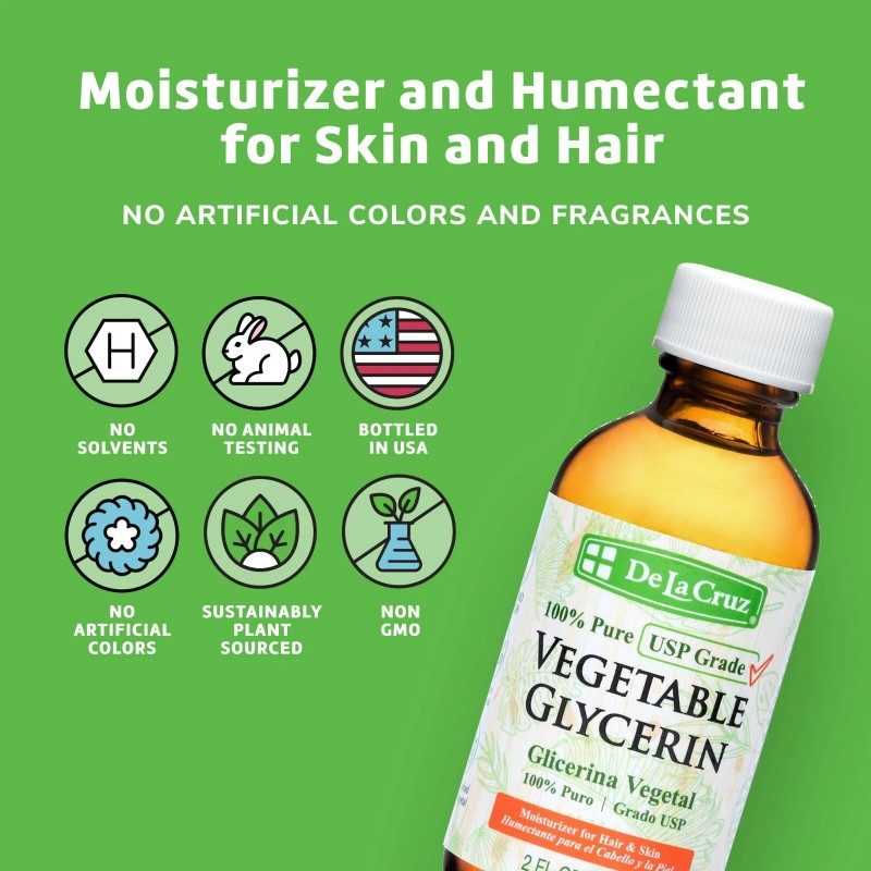 De La Cruz Pure Vegetable Glycerin USP Grade, Bottled in