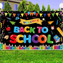 Back to School Decorations, Welcome Back to School Banner, Welcome Banner, Welcome to Kindergarten Banner, Back to School Banner, School Classroom Decorations Supplies, Large Size Backdrop Poster