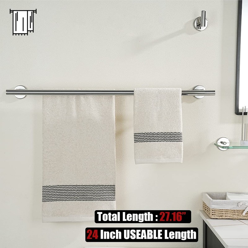 JQK Bathroom Hardware Towel Bar Set, 5-Piece Bath Accessories Set
