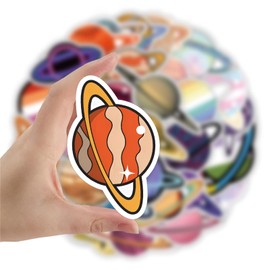 Cool Planet Space Stickers for Adults, 60PCS Universe Funimost Vinyl Waterproof Stickers for Water Bottles Laptop Scrapbook Journal, Galaxy Decals, Party Supplies