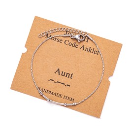 Anklet for Women - Inspirational Mother's Birthday Gifts: Morse Code Stainless Steel Ankle Bracelet Aunt Gift Summer Jewelry Beach Gift