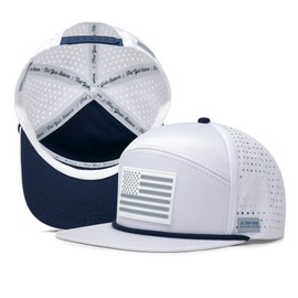 Alter Ego Running Drifter Splash White Silver Flag - Durable, Lightweight, Breathable Premium Hat (White Silver Flag, M-L)