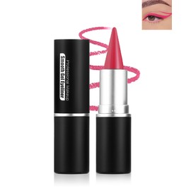 Pink Gel Eyeliner Cream Pencil, Waterproof Smudge-proof Long Wear, Glides on Smoothly Matte Waterline Eyeliner, Intense Color Eyeliner Pen, Multi-use Face Paint Stick Colorful Makeup for Women-06