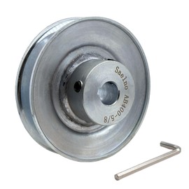 Saelno AB400-5/8 Single Groove Web Sheaves, v Belt Pulley 4" OD 5/8 inch bore,Motor Pulley Carbon Steel for A B 5L 4L V-Belts