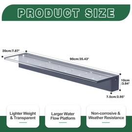 Pool Fountain, LONGRUNNEW Transparent Acrylic Pool Waterfall Spillway with Pipe Connector Kits for Indoor/Outdoor Decorative, 35.4 Inches Pool Water Feature for Garden Patio, Backyard Koi Pond Decor