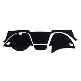 CRP Carpet Dash Cover Compatible with Chevy Impala 2014-2020 with Collision Warning (Black)