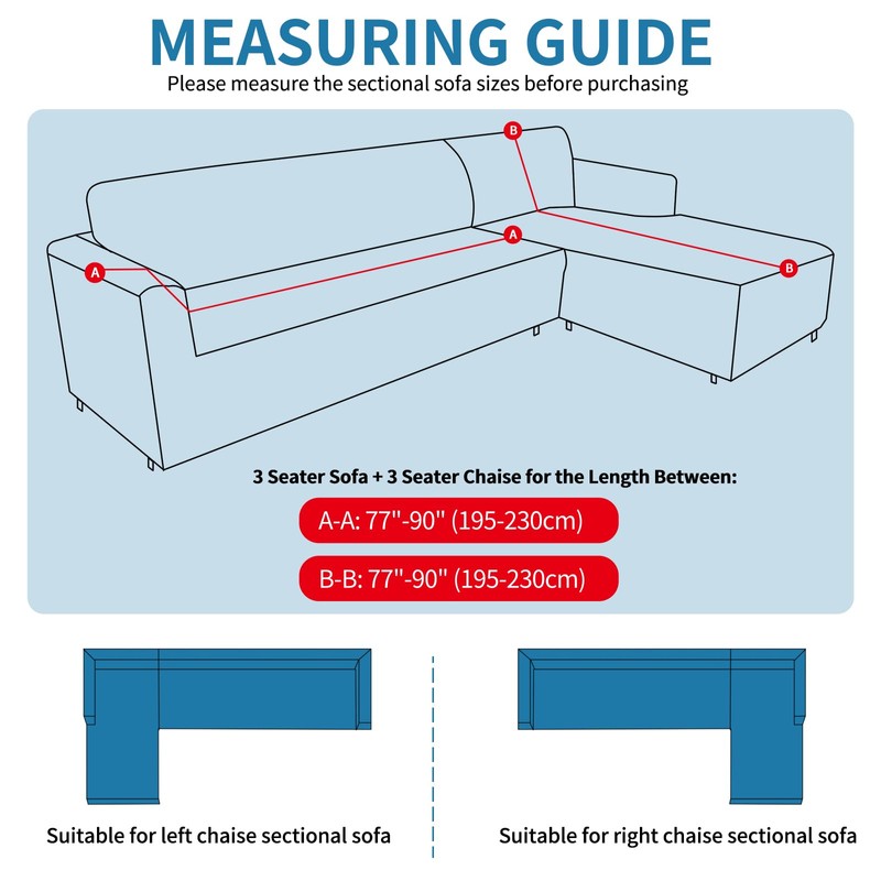 ZNSAYOTX Sectional Couch Covers, Stretch Jacquard Slipcovers with Elastic Bottom