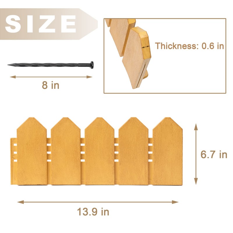 ARRYNTHEON Landscape Edging Kit 6.7 in Tall Decorative Double-Sided Wood-Look