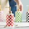 Queen-b Soap Dispenser, Checkered Pattern, Stylish, Cute, Bathroom, Manual, Liquid