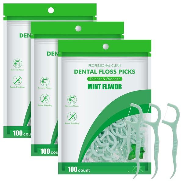 umorismo 300 Pcs Dental Floss Sticks, Floss Picks Disposable 2 in 1 Dental Floss Toothpick Floss Picks Teeth Sticks for Interdental Cleaning