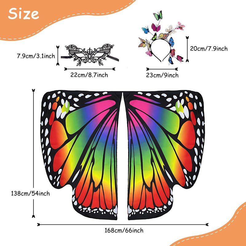Sundonix Butterfly Wings Fairy Costume Adult - Monarch Moth Wings