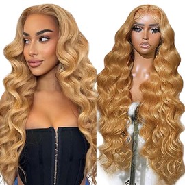Lakaisa Body Wave Human Hair Wig Blonde 4 x 4 Lace Front Real Hair Wig Wear and Go Glueless 100% Unprocessed Brazilian Remy Hair Wig Real Hair Women No Smell for Woman 24 Inches