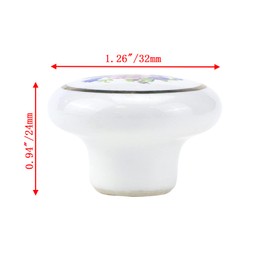 Bitray Vintage Ceramic Knobs Flower Dresser Drawer Pull -8pcs