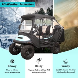 10L0L 4 Passenger Golf Cart Enclosure for Club Car Precedent with Security Side Mirror Openings, Waterproof Portable Transparent Golf Cart Cover Storage Driving Enclosure - Top Roof Length 60/87 Inch