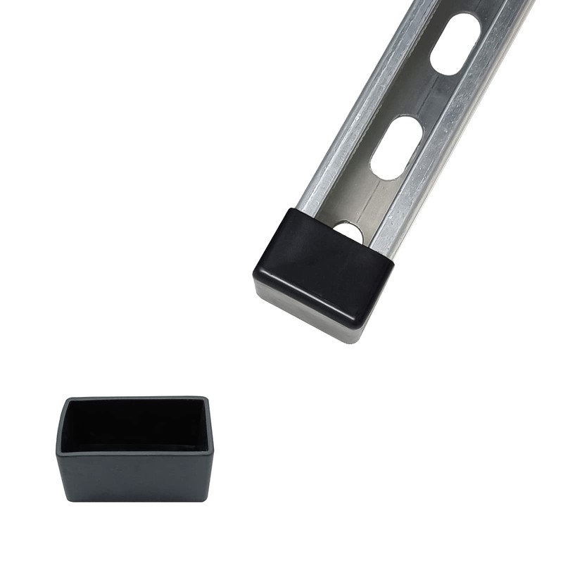 10 Pack Strut Channel Cap, 1-5/8" x 7/8" Plastic Black