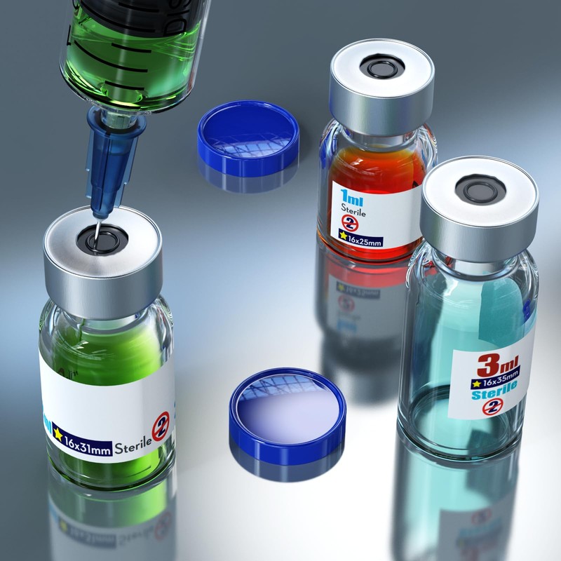 Ks-Tek Sterile Empty Vials with Self Healing Injection Port,with Aluminum