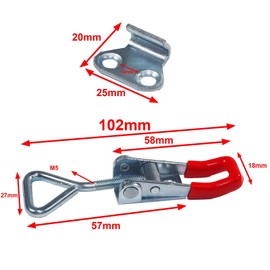 AOMIKITSTU Metal Toggle Latch, Pack of 10, 4 in x 1 in Toggle Lever Tensioner, Lever Clasp, Safety Lock for Door Cabinet Box Case Box