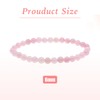 SuriNexCentrics Natural Rose Quartz Crystal Bracelet, 6mm Beads, Pink, Elastic