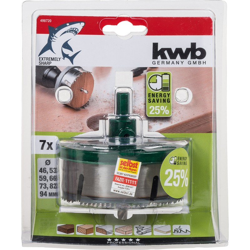 KWB AKKU-TOP MULTI-CUTTER HOLE SAW SET - 7 SAW BLADES