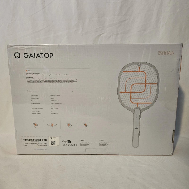 Gaiatop 2-Pack Electric Fly Swatter Handheld Mosquito Killer Bug Racket