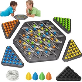 CWENDANER Geometric Chess Game, Chain Triangle Chess Game, Intellectual Chess Board Children, 2 to 4 Players, Board Games from 3 4 5 6 8 10 Years
