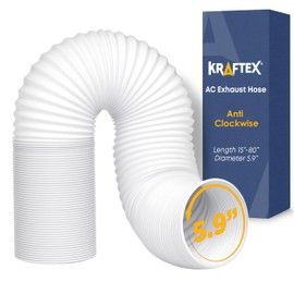 Air Conditioner Hose. Portable AC Exhaust Hose Vent with 5.9" Diameter, Anti-Clockwise Thread & Length up to 80". Compatible with LG, Delonghi and Many More Portable Air Conditioners