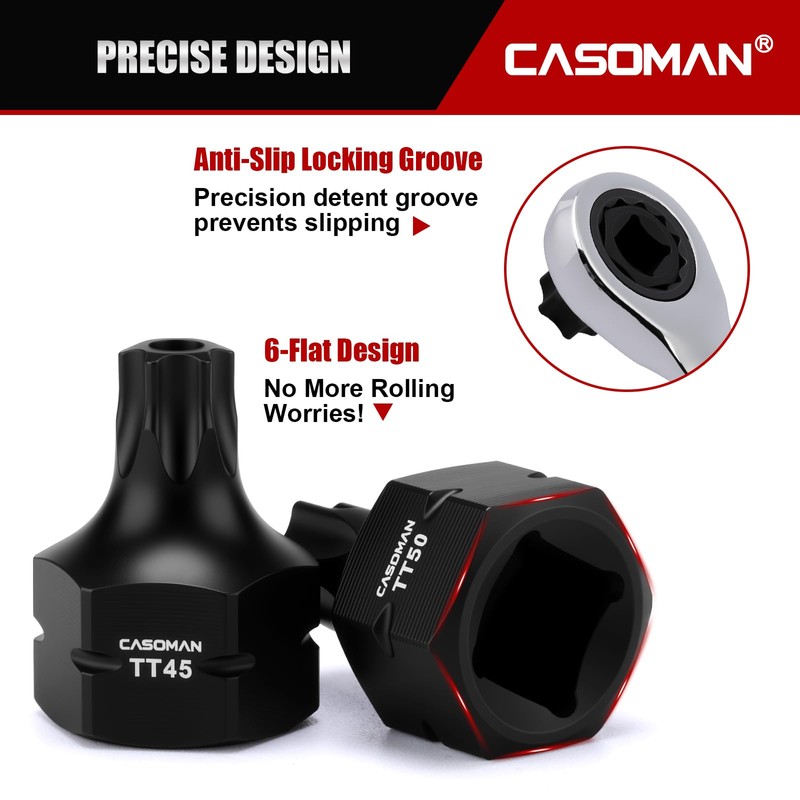 CASOMAN 13-Piece 3/8" Drive Low Profile Impact Torx Bit Socket