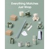 Keypan Sage Green Gift Wrap Paper Roll Set with Ribbon