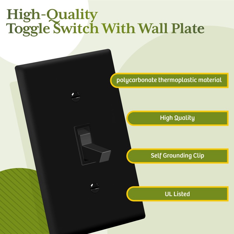 TG 4-Way Toggle Light Switch with Wall Plate, Four Way