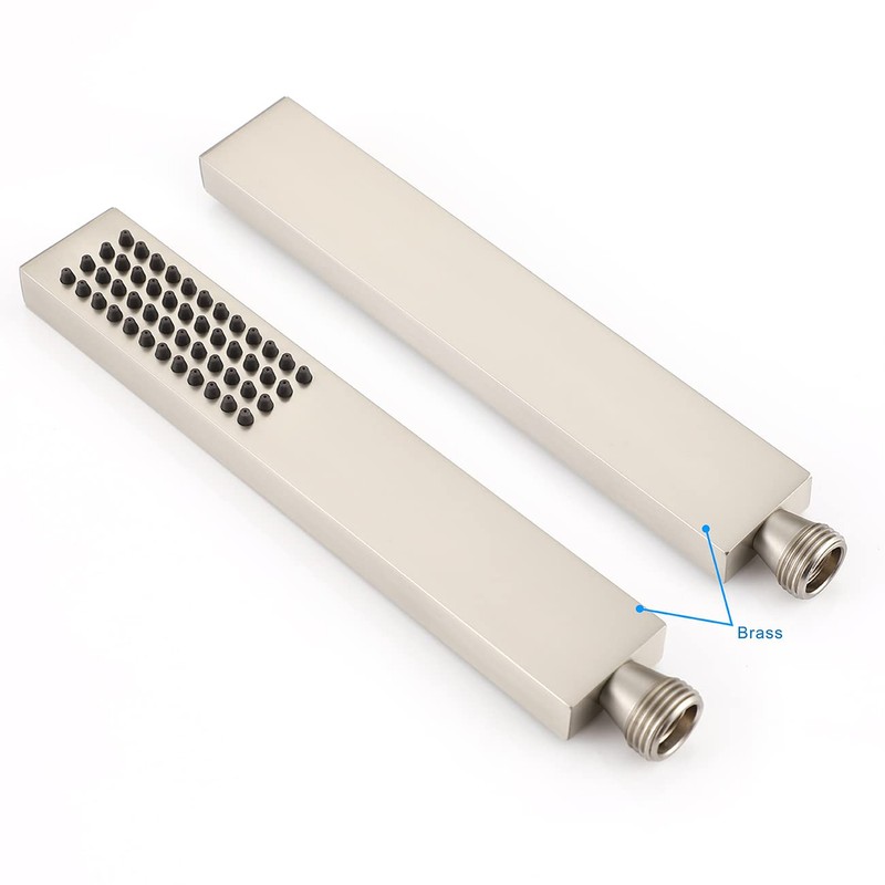 Asyas Solid Brass Brushed Nickel Hand Held Shower Sprayer Head