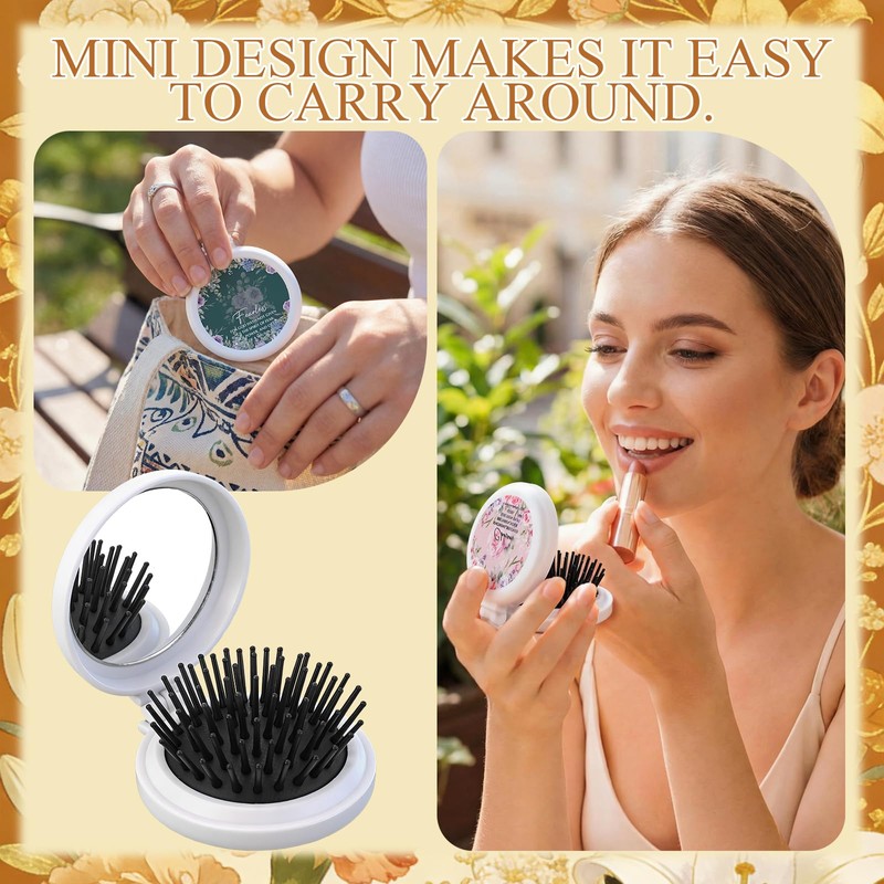 20 Pcs Christian Gifts Bulk for Women, Foldable Hair Brush
