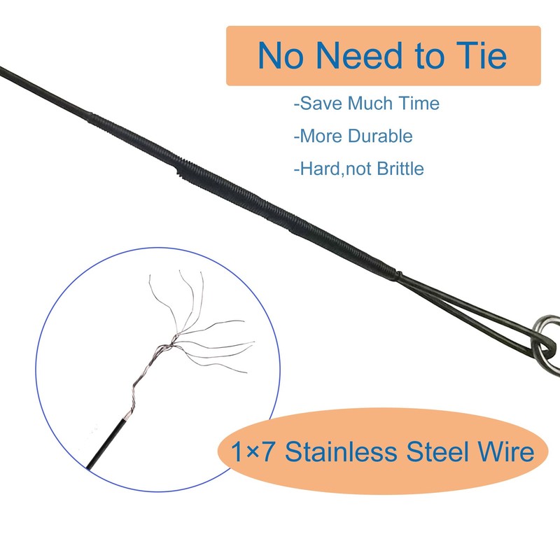 50pcs Stainless Steel Wire Leaders Nylon-Coated Fishing Line Wire Leaders