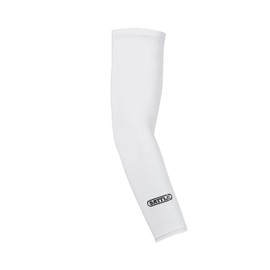 Battle Sports Football Arm Sleeve with Ventilated Design, Moisture Wicking Fabric, UV Protection, Single Sleeve (White, L/XL, Adult)