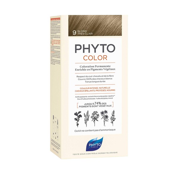 Phyto Protocolor Box Hair Dye, 9 Very Light Blonde 182 ml