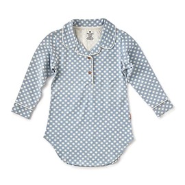 Little Label - Children's Pyjamas Girls - Pyjamas Girls Nightdress - Sleep Shirt Sizes 104 to 164 - Organic Cotton, Light Blue Stars