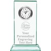 Crown Awards Lifetime Achievement Jade Duo Crystal Clock with Engraving