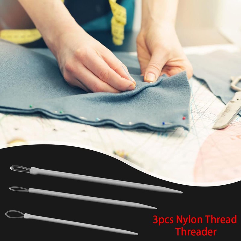 AYLIFU 3piece Large-Eyed Nylon Thread Knitting Needle Yarn Wool Needle