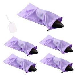 GONGKANGYUAN 4 Pack Shoe Bags for Travel Satin Fabric Shoe Bag with Drawstring for Men Women Travel Protecting Storing Shoes (Violets)