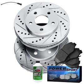 Power Sport Front Brakes and Rotors Kit |Front Brake Pads| Brake Rotors and Pads| Heavy Duty Brake Pads and Rotors| Sensor Wire BLC1.35127.64
