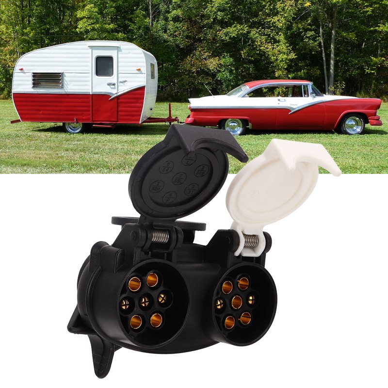 13 Pin to 7 Pin Trailer Plug Adapter Dual Socket