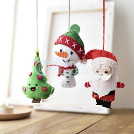 Avenue Mandarine - Ref KC062C - Creative Box - Mini Couz'in Christmas Decorations to Sew - Christmas Tree, Santa, Reindeer, Snowman & Gingerbread Man, Suitable for Ages 6-10+