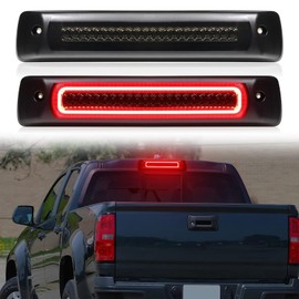 Mynoway LED 3rd Third Brake Light Replacement for Colorado Canyon 2015-2025 Pickup Trucks, F1 Style Rear Center High Mount Strobe Stop Lamp with Sealing Gasket, Ventilation Holes CHMSL, Smoked Lens