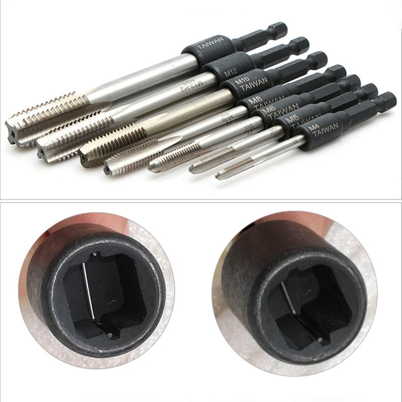 Secretary 7-Piece Socket Screwdriver, Hex Shank Driver, Tap Adapters, Hex