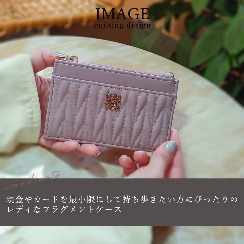 Crossmarbery Fragment Case Slim Wallet with Coin Pocket Quilted Lightweight