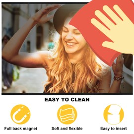 Mositear 15 Pack 4"x6" Premium Super Slim Magnetic Picture Pockets Frames with Black Holds 4 x 6 inches Photo for Refrigerator