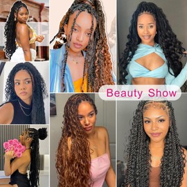 Senegalese Twist Crochet Hair - 8 Packs Boho Island Twist Crochet Hair with Curly Ends 24 Inch Pre Looped Goddess Crochet Twist Hair Extensions for Black Women (24 Inch(8 Packs), 1B/33/30)